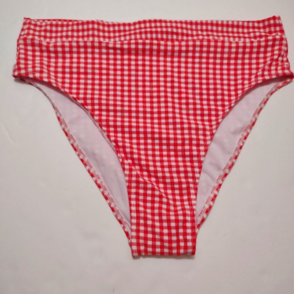 Xhilaration Red & White Gingham Bikini Bottom XL